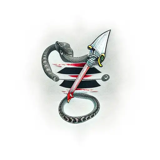 Kunai Knife Broken With A Snake
