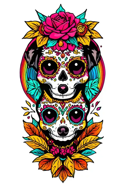 Day Of The Dead Dogs And Rainbow Bridge