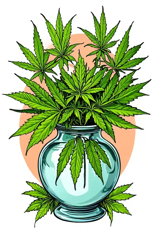 Cannabis Plants In Vase