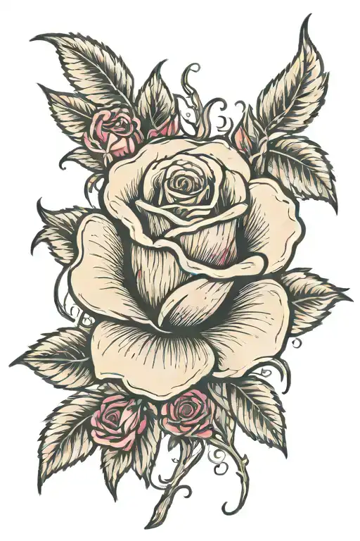 Rose And Blood Flowing