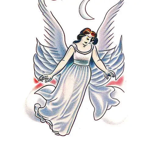 Angel With Young Girl