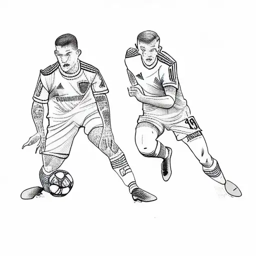 Two Soccer Players Into A Danger Triangle