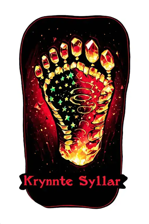 Kryptonite Crystal Baby Footprint With Name Skylar On Forearm