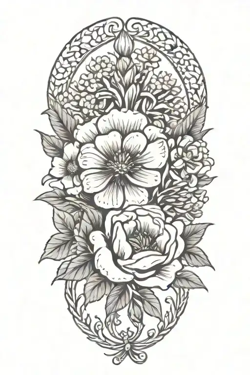 July November Birth Flower Bouquet With Sovanna Weaved Into It