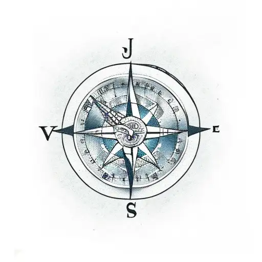 Octopus With Lighthouse And Compass