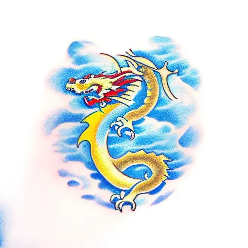 Dragon Between Clouds