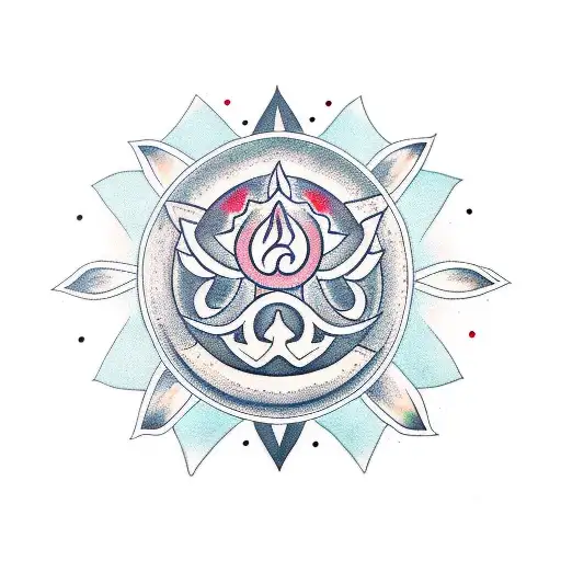 Aum Sign And Lotus