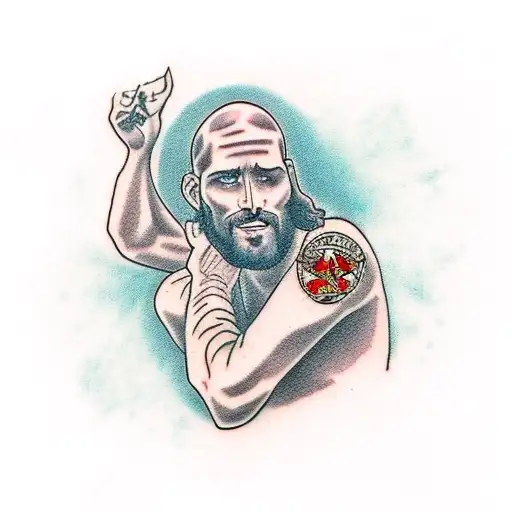 Tired Man Kneeling To Jesus