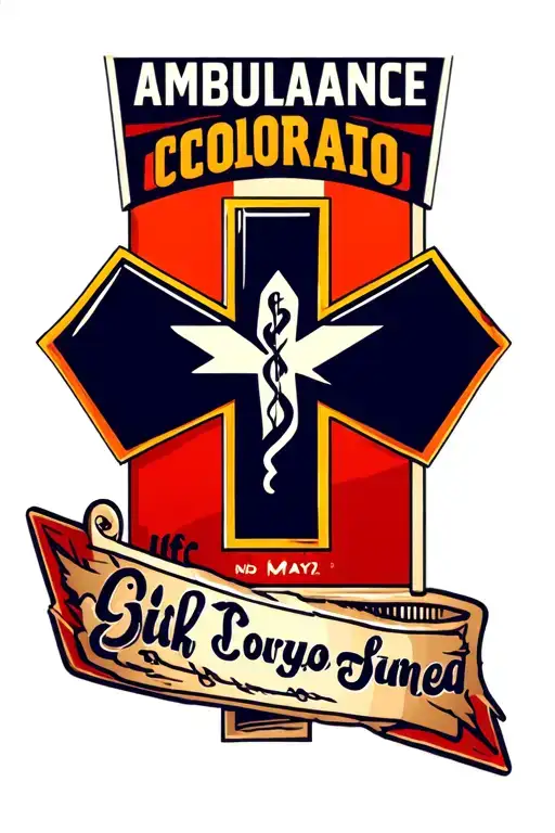 Ambulance Star Of Life With Colorado And Utah Mountain Theme