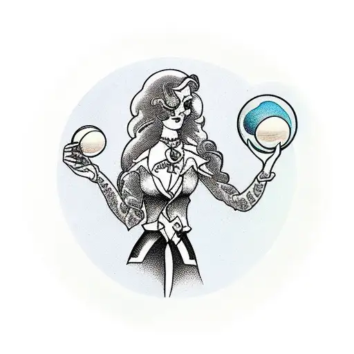 Woman Holding Crystal Ball In Multiverse