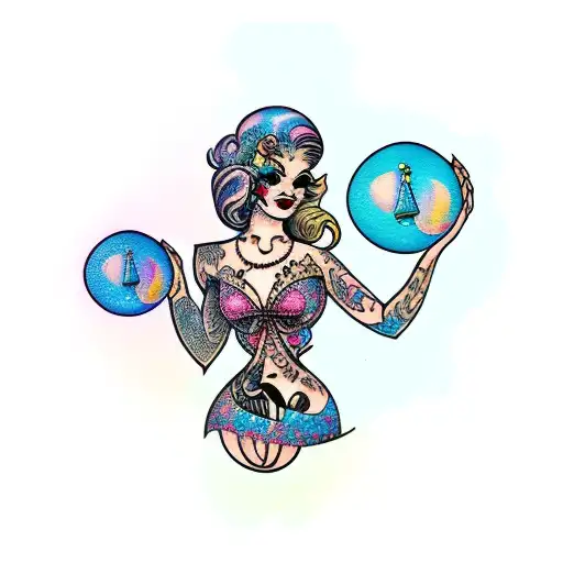 Woman Holding Crystal Ball In Multiverse