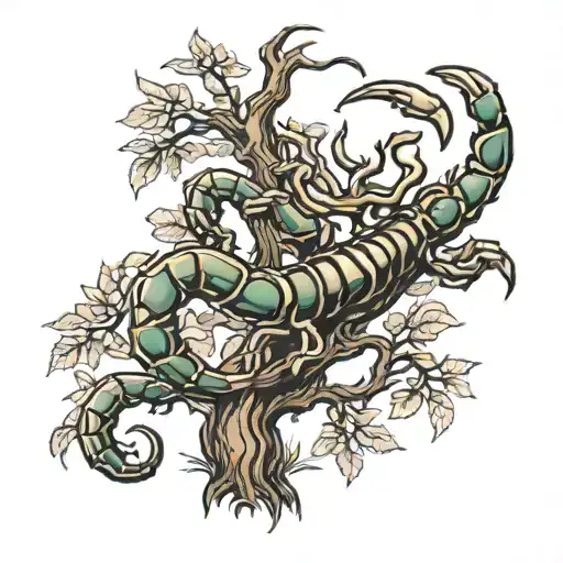 Scorpion In Tree And Life