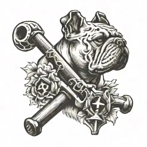 Cross Cannons And Bull Dog