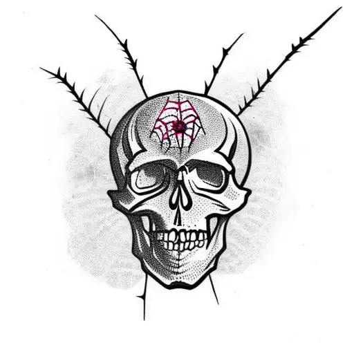 Skull With Spider Webs