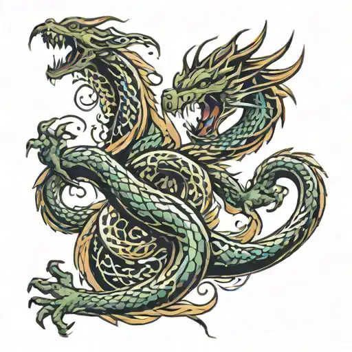 A Raging Dragon Intertwined