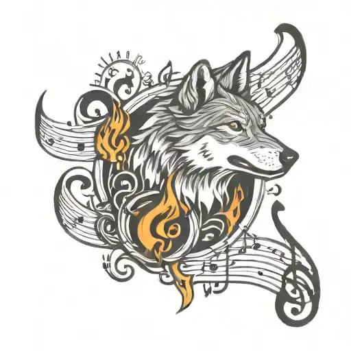 Wolf Flames Music Notes