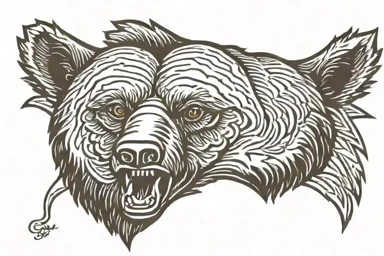 Grizzly Bear Face