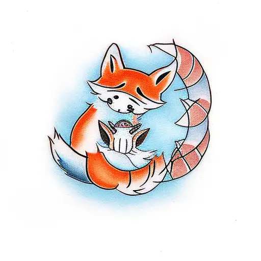 Baby Fox And Mom Fox