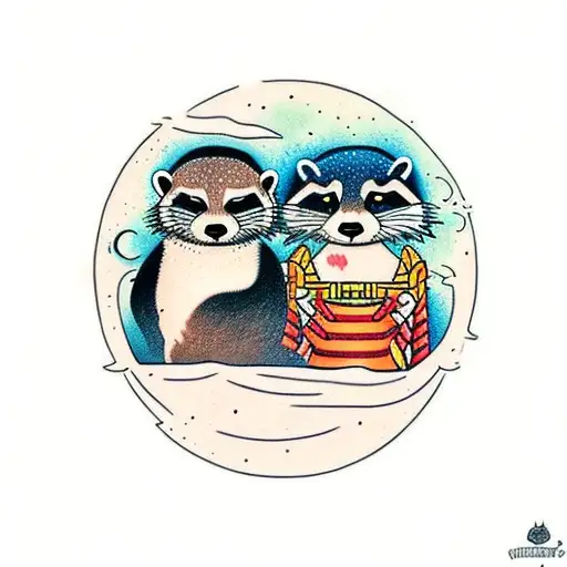 An Otter And A Raccoon Together In Space