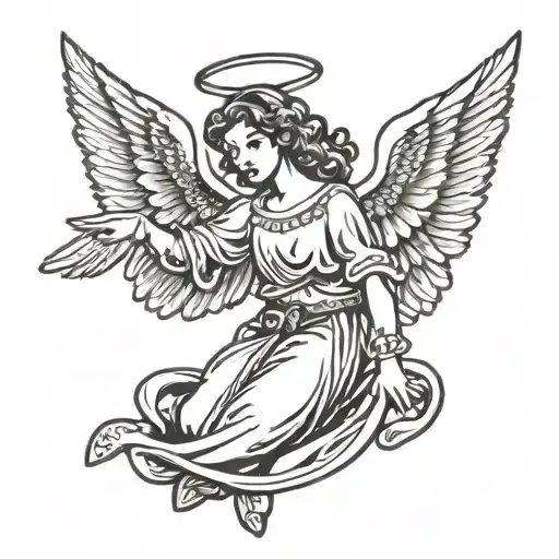 Angel With Wings Spread