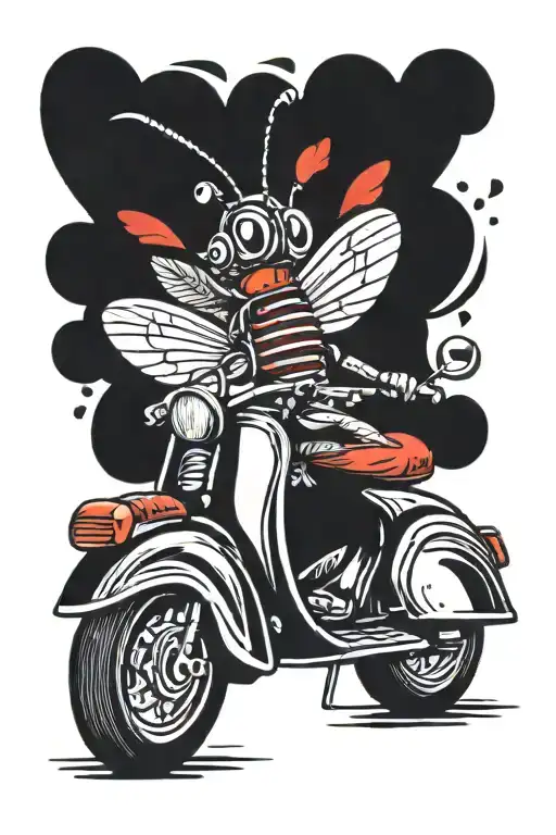 Love Bug On A Scooter Driving