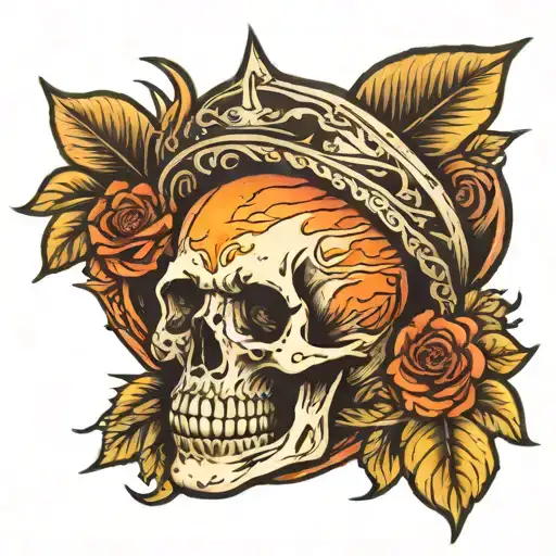 Sunset In Skull Shaded