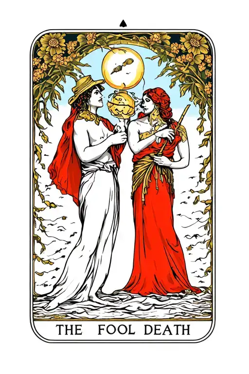 Tarot Fool Lovers And Death Tarot Card