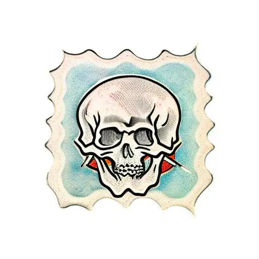 Van Gogh Smoking Skull Stamp