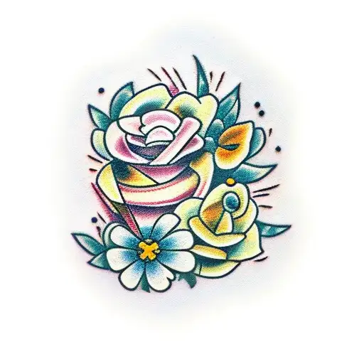 Letters Rxc With Little Flowers