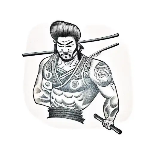 Samurai Warrior Lifting Weights