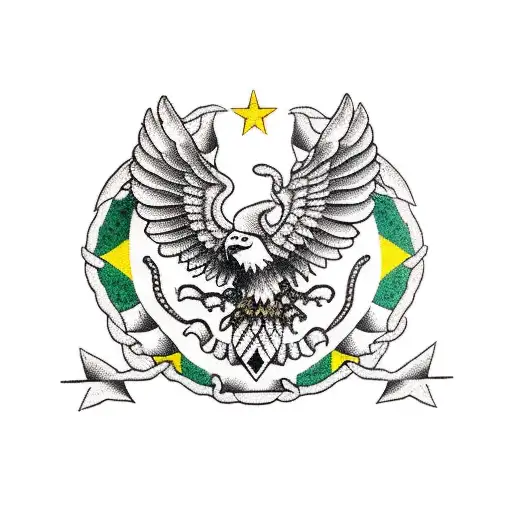 Eagle And Snake Mexican Flag