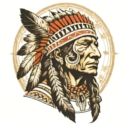 Native Ameriacn Standing Bear Standing Third Eye