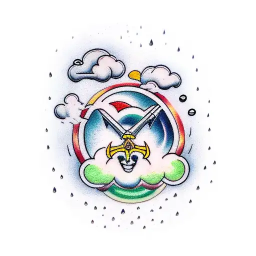 Someone Under A Rain Cloud Enjoying The Rain