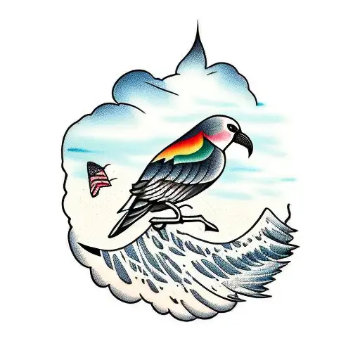 Bird On Cliff Overlooking Water