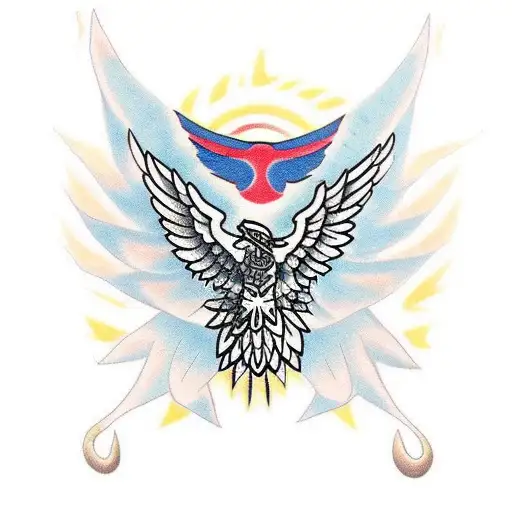 Aztec Eagle For Upper Thigh