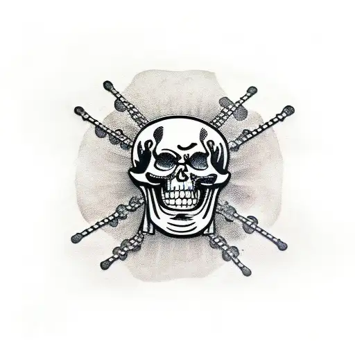 Chrome Skeleton Holding A Pizza Box