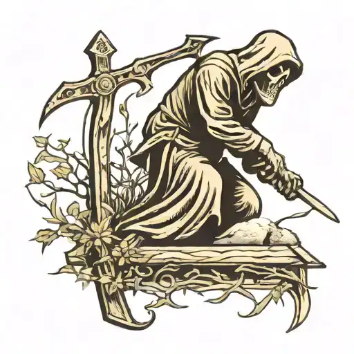 Reaper Digging A Grave