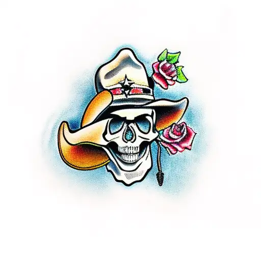 Skull With Cowboy Hat