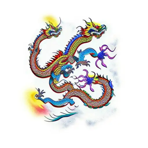 Vibrant Colorful Chinese Dragon