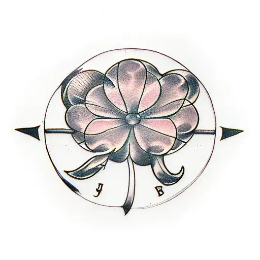 Four Leaf Clover With Scroll Underneath