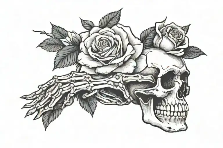 How Lucky Are We With A Skeleton Hand Holding A Rose