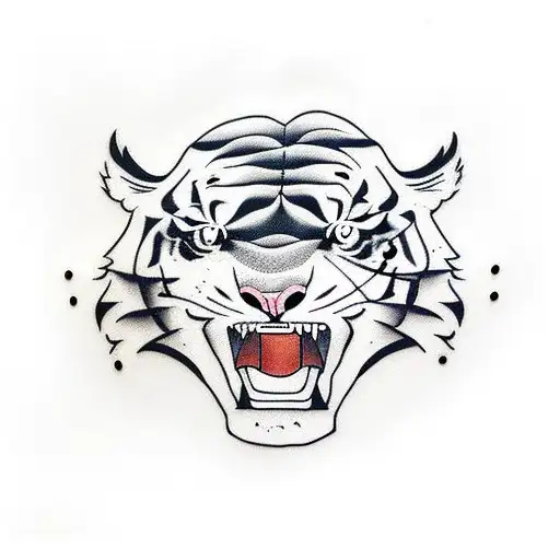Angry Tiger With Closed Mouth