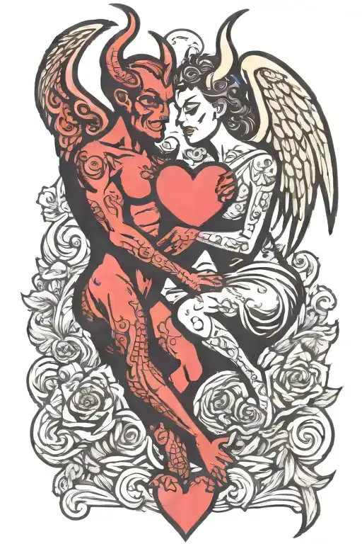 Devil And Angel Fucking Love Him
