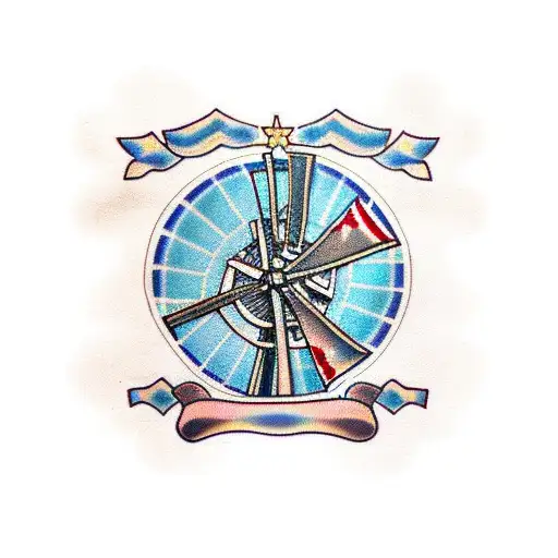 Windmill With A Scottish Tartan Pattern