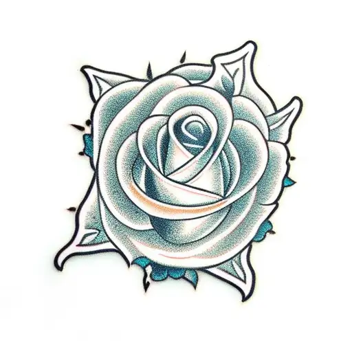 Methodist Cross With White Rose