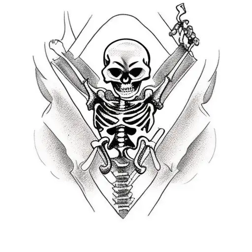 Skeleton Riding A Motorycle On Highway