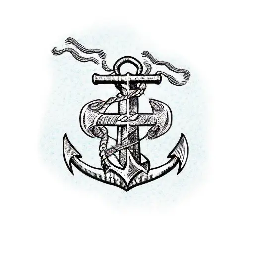 Anchor With A Flyer And Old Map For Background