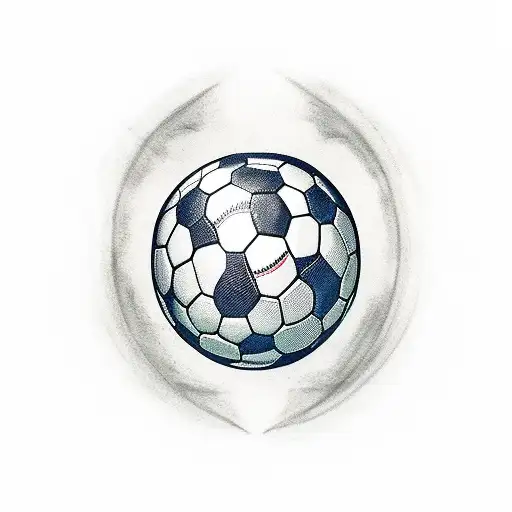 Half Soccer Ball Have Heart With Wings