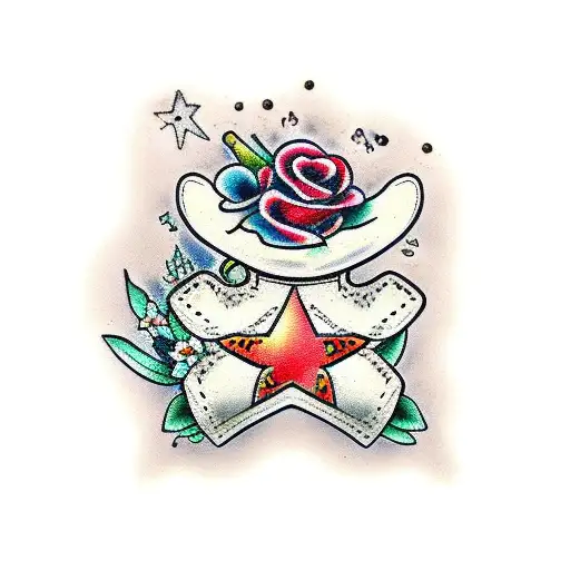 Cowboy Boot Rustic Looking With Flowers Coming Out Of It