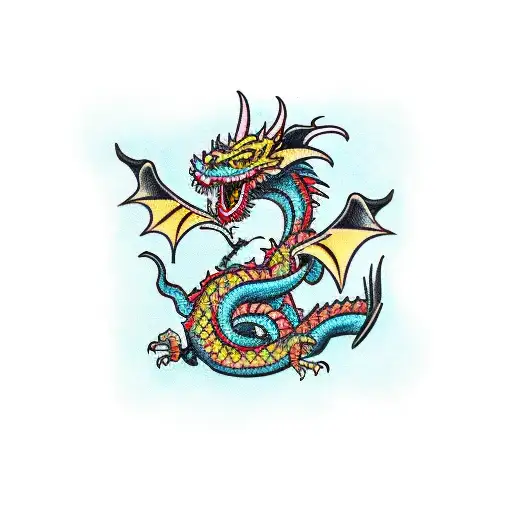 Evil Dragon Wearing Rice Hat